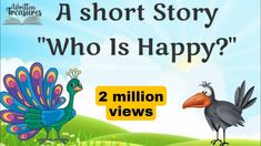 a bird and a bird with the words, a short story who is happy? 2 million views