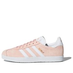 adidas Gazelle 'Vapor Pink' BB5472 (SNKR/Unisex) Spring Low-top Skate Shoes With Boost Midsole, Athleisure Sneakers With Gum Sole For Spring, Adidas Low-top Sneakers For Spring, Spring Adidas Low-top Sneakers, Adidas Skate Shoes For Spring Streetwear, Adidas Sneakers For Spring Streetwear, Sporty Skate Shoes With Laces For Spring, Pink Three Stripes Sneakers With Round Toe, Pink Sneakers With Three Stripes And Round Toe