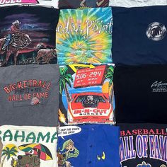 We are a vintage wholesale supplier of over 100 vintage and retro categories. You can visit our website if you are looking for larger quantities.  Thrift Vintage fashion Vintage 80s/90s Graphic Tees This T-shirt mix includes a variety of graphic tees from the 1980s-90s and some from early 2000s. Many tees are made of 50/50 Cotton/Poly while some from the 90s are 100% Cotton. Vintage Graphic Tees by Size What's in a Bundle? 10 handpicked vintage graphic T-Shirts chosen at random by our in-house Thrift Experts. The pics shown are only examples, every piece we ship out is one of a kind! Variety of Sizes S-XL Items from this category come in mixed sizes S-XL with a tiny percentage being XS or 2XL+. Unisex Styling Most of these items are originally made for men but are commonly worn as unisex t 90s Graphic Tees Vintage Street Styles, Vintage Collared T-shirt At Cheap Price, Casual T-shirt With Screen Print For Fan Gatherings, Vintage Multicolor Screen Print T-shirt, Vintage Multicolor T-shirt With Letter Print, Vintage Summer Fan Merchandise Tops, Vintage Summer Tops For Fan Merchandise, 90s Multicolor Letter Print Tops, Multicolor Vintage Print T-shirt