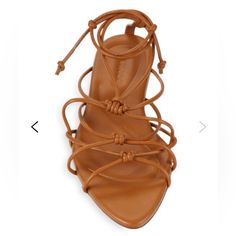 Boasting A Knotted Strappy Vamp, Vince's Kenna Sandals Are Crafted Of Rich Leather. This Flat Pair Is Enhanced With A Sleek Pointed Toe. Vince Sandals In Leather 0.25" / 10mm Flatform Heel Adjustable Ankle Ties Pointed Open Toe Manmade Outsole Lining: Leather Classic Brown Open Toe T-strap Sandals, Brown Leather T-strap Sandals With Open Toe, Brown Toe Loop T-strap Sandals For Beach, Brown Leather Toe Loop T-strap Sandals, Blue Leather Sandals, Brown Open Toe T-strap Sandals With Woven Sole, Toe Thong Sandals, Leather Gladiator Sandals, Wrap Sandals