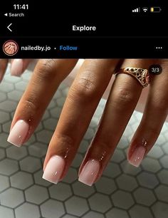 Nails Inspiration On Natural Nails, Small Neutral Nails, Off White Manicure, Coffin Square Nails Short, Gelx Apres Nails Short Square, Acrylic Overlay With Tips, Classy Ombre Nails Short, Shellac Overlay Nails, Short Acyrilics Nails Square