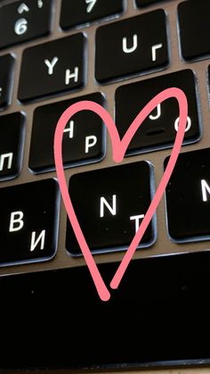 a keyboard with a heart drawn on it