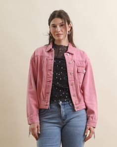 Rock the fringe trend with our Pink Western Sequin Embellished Fringe Jacket! This lightly washed pink denim style features a button-up design, eye-catching sequined fringe and a long sleeve fit that adds an instant touch of glam to your look. Keep it casual with a graphic tee and jeans, or add some sparkle with a glitter mesh top and flare pants for your next night out. Pink Button-up Denim Jacket, Trendy Pink Cotton Denim Jacket, Pink Cotton Denim Jacket For Spring, Trendy Pink Cotton Outerwear, Spring Pink Denim Jacket With Button Closure, Pink Denim Jacket For Spring With Button Closure, Pink Button-up Cotton Denim Jacket, Pink Denim Jacket With Button Closure For Spring, Pink Cotton Button-up Denim Jacket