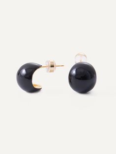 Hollow ball enamel earrings. Enamel Earrings, Onyx, Quick Saves