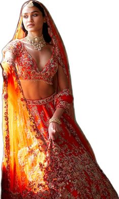 Traditional Orange Choli For Navratri, Traditional Drape Orange Choli For Navratri, Orange Choli With Pallu For Festivals, Traditional Orange Dress For Reception, Orange Anarkali Traditional Wear For Wedding, Orange Sharara With Intricate Embroidery For Reception, Orange Sharara With Sheer Dupatta For Navratri, Orange Intricate Embroidered Sharara For Reception, Orange Bollywood Set With Sheer Dupatta