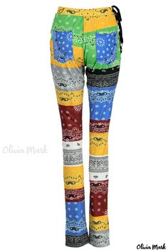 Olivia Mark - Elegant Rose Red Mid-Rise Print Regular Fit Pants with Elastic Waistband Trendy Multicolor Festival Bottoms, Trendy Multicolor Festival Pants, Half Sleeve Jumpsuit, Zipper Jumpsuit, Solid Color Jumpsuits, Elastic Waistband Pants, Vintage Summer Dresses, Printed Trousers, Long Jumpsuits