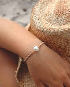 Minimalistic Freashwater Pearl Macrame Woven Bracelet - Etsy Pearl Macrame Bracelet, Bohemian Pearl Bracelet For Summer, Summer Bohemian Pearl Bracelet, Summer Beach Pearl Bracelet, Bohemian Pearl Bracelets For The Beach, Bohemian Pearl Bracelets For Beach, Bohemian Pearl Bracelet For Beach, Minimalist Braided Bracelets With Sliding Knot For Beach, Dainty Adjustable Pearl Bracelet For Beach