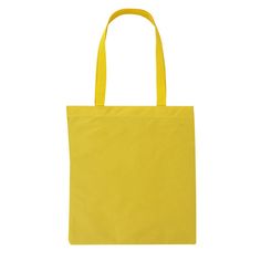 Durable 600D Polyester Fabric. Made with 50% Recycled material basic tote with durable construction 28" color matched handles. Custom 50% Recycled Simple Tote Bag in Yellow | 600 Denier | Totes | Trade Show Totes | Eco-Friendly Totes Yellow Reusable Rectangular Bag, Rectangular Yellow Reusable Bag, Yellow Rectangular Reusable Bags, Yellow Reusable Everyday Bag, Everyday Reusable Yellow Bags, Eco-friendly Yellow Reusable Bags, Eco-friendly Yellow Recyclable Bag, Simple Tote Bag, Yellow Tote Bag