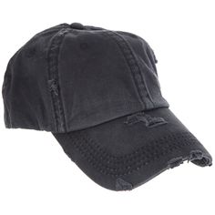 Can't decide between a high pony and a stylish cap? Now you don't have to! Black Ponytail Baseball Cap is a highly distressed canvas cap with an opening in the back to allow you to wear your hair in a high ponytail. Perfect for staying stylish while out in the sun, this trendy cap will coordinate with any outfit!     Details:   Content: 100% Cotton Trendy Washed Hat, One Size, Trendy Washed Hat One Size Fits Most, Casual Solid Brimmed Baseball Cap, Trendy Solid Color Baseball Cap, Trendy Washed Hat, Trendy Adjustable Soft-washed Hat, Black Distressed Hat With Curved Brim, Distressed Spring Baseball Cap With Curved Brim, Spring Distressed Baseball Cap With Curved Brim