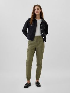 Girlfriend Khaki Cargo Joggers | Gap Factory