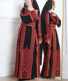 Queen's dress, royal embroidery, fully embroidered long Palestinian dress, Palestinian design and embroidery  ♥ We sell high-end, luxurious embroideries with a charming, creative design Palestinian Queen dress with royal embroidery. A luxurious Palestinian dress. Elegant design The embroidery colors are amazing. Fully embroidered long sleeves. Very high quality fabric. multi-colors . Charming colours. ♥Royal embroidery and unique and luxurious design: A new Palestinian thobe designed by Palestin Royal Embroidery, Dress Royal, Queen Dress, Luxurious Design, Princess Style, Luxury Dress, Dress Elegant, Bridal Showers, Special Occasion Dresses