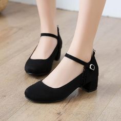 Heels:Approx 4 cm Platform:Approx - cm Upper Material:Pu Leather Outsole:Rubber Color:beige,black Size:34,35,36,37,38,39,40,41,42,43,44,45 If your foot is a little wide and fat, we suggest you choose 1 size larger, pls measure your foot length and choose a correct size. Thank you! Size Chart: Euro/CN 34 = foot length 21.5-22cm (Foot width=8-8.5cm) Euro/CN 35 = foot length 22-22.5cm (Foot width=8.5cm) Euro/CN 36 = foot length 22.5-23cm (Foot width=8.5-9cm Euro/CN 37 = foot length 23-23.5cm (Foot Black Heels Low Heel, Mary Jane Shoes Low Heels, Semi Formal Shoes Women, Casual Black Low Heel Heels, Short Heels Outfit, Black Small Heels, Black Dress Shoes For Women, Pumps Heels Low, Low Black Heels