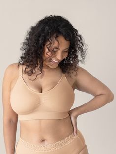 Nellie Sublime® Wireless Bra | Beige - Kindred Bravely Supportive Stretch Nursing Bra With Built-in Bra, Supportive Nursing Friendly Sports Bra, Seamless Full Coverage Nursing Bra For Maternity Wear, Maternity Nursing Bra, Supportive Full Coverage Nursing Bra With Medium Bust Support, Supportive Full Coverage Nursing Bra With Removable Pads, Supportive Full Coverage Nursing Bra, Supportive Fitted Nursing Bra, Stretch Nursing-friendly Bra