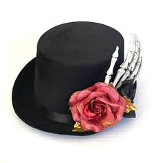 Halloween costume with black hat and horrible hand are perfect for any party. Punk Mini Hats For Halloween Cosplay, Novelty Brimmed Costume Accessories For Costume Party, Punk Top Hat For Halloween Party, Punk Style Halloween Party Top Hat, Punk Style Top Hat For Halloween Party, Punk Hat For Costume Party Halloween, Punk Halloween Costume Hats And Headpieces, Novelty Brimmed Halloween Costume Hats And Headpieces, Punk Top Hat For Halloween Cosplay