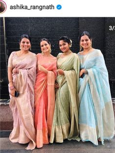 Ashika Ranganath, Pastel Bridesmaids, Bridesmaid Photoshoot, Saree Blouse Styles, Bridesmaid Saree, Saree Poses, Simple Sarees, Chic Blouses, Stylish Sarees