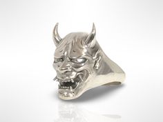 Our .925 silver ring, meticulously crafted using the lost wax method, this distinctive piece boasts a lost wax model portraying a oni. Sized at 6.75, 7, 7.5, and 9, it's more than a ring--it's a statement. Funky Rings, Funky Jewelry, 925 Silver Ring, Lost Wax, 925 Silver Rings, Piercing Jewelry, Cute Jewelry, Rings Statement, Favorite Jewelry