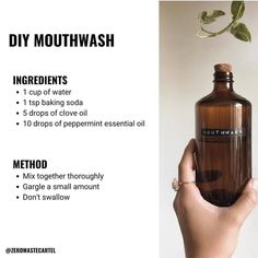 Mouthwash Diy, Clove Mouthwash, Diy Mouthwash, Benefits Of Cinnamon, Homemade Mouthwash, Diy Cinnamon, Homemade Toothpaste, Herbal Therapy, Natural Recipes