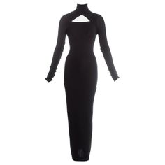 Check out this item from 1stdibs! Dolce & Gabbana black spandex figure hugging maxi dress with cut out, c. 1990s: https://www.1stdibs.com/id-v_6771051 Fitted Long Maxi Dress For Club, Fitted High Neck Black Maxi Dress, Chic Fitted Turtleneck Maxi Dress, Dune Oc, Gothic Boutique, Butterfly Stomach, Vintage Dolce And Gabbana, Baddie Dresses, Dressy Clothes