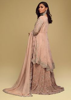 Wedding Dresses With Sheer Dupatta In Georgette, Pink Lace Work Lehenga For Wedding, Long Pink Sets With Intricate Embroidery, Pink Long Sets With Intricate Embroidery, Pink Sets With Intricate Embroidery, Wedding Floor-length Salwar Kameez With Lace Work, Semi-stitched Georgette Wedding Dresses, Eid Reception Dress With Lace Work, Wedding Floor-length Lace Work Salwar Kameez