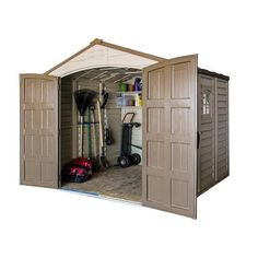 Duramax sheds DuraMax 8ft x 8ft DuraPlus Vinyl Shed Kit with Foundation and Window Interior Beams, Beams And Columns, Vinyl Sheds, Outdoor Storage Solutions, Sheds For Sale, Plastic Sheds, Garden Storage Shed, Concrete Fire Pits, Shed Kits