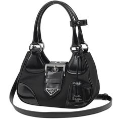 Prada Moon Logo Plate 2way Shoulder Bag Handbag Nylon Nero Black Width Approximately 22cm Height Approximately (Median) 14cm Depth Approximately 8cm Black Nylon Shoulder Bag With Silver-tone Hardware, Elegant Nylon Bags With Silver-tone Hardware, Moon Logo, Bags Prada, Prada Bags, Bag Design, Bags Handbags, Black Color, Bags Designer