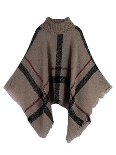 'Hayley' Plaid Turtleneck Cape Sweater (5 colors) - Goodnight Macaroon Turtleneck Cape, Cape Sweater, Weekend Outfit, Fall Collections, Size Clothing, Fabric Care, Sweater Sizes, Kimono Top, Cape