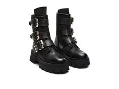 Pretty Shoes Sneakers, Black Boots Women, Platform Heel, Synthetic Rubber, Pretty Shoes, Mid Calf Boots, Black Leather Boots, Women's Boots, Boots Black