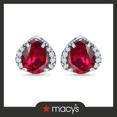 in stock Online Earrings, Sterling Silver Earrings Studs, Bright Red, Wardrobe Essentials, Sterling Silver Earrings, Cubic Zirconia, Classic Style, Jewelry Watches, Ruby