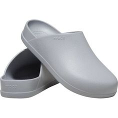 The Dylan Clog melds the classic styling of mules with the unbelievable comfort of Crocs' classic Croslite material. The soft cushioning of the footbed keeps our feet fresh for long walks along the boardwalk or hours of chores around the house and backyard. The easy slip-on style stays next to the door so we can slide them on as we head out of the house, but there's no guarantee we'll want to take them off when we get back home. Comfortable Closed Toe Synthetic Slides, Comfortable Synthetic Closed Toe Slides, Solid Color Slip-on Clogs With Rubber Sole, Comfortable Solid Color Slides With Rubber Sole, Casual Solid Clogs With Cushioned Footbed, Comfortable Synthetic Clogs With Rubber Sole, Comfortable Slip-resistant Slides With Round Toe, Comfortable Synthetic Clogs With Cushioned Footbed, Solid Color Closed Toe Clogs With Cushioned Footbed