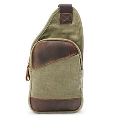 * Durable canvas and leather construction
 * Plenty of compartments
 * Adjustable-length strap Khaki Canvas Shoulder Bag With Zipper Pocket, Casual Leather Travel Bag With Canvas Lining, Casual Crossbody Satchel For Everyday Carry, Khaki Shoulder Bag For Everyday Use, Casual Shoulder Bag With Adjustable Strap For Everyday, Khaki Canvas Shoulder Bag With Leather Trim, Casual Canvas Crossbody Bag With Leather Trim, Khaki Shoulder Bag With Leather Trim For Everyday Use, Casual Everyday Carry Bags With Cell Phone Pocket