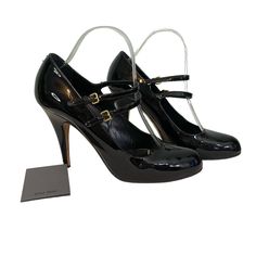 Miu Miu Womens Black Patent Leather Strappy Buckle Slip On Heel Pumps Size 40 Brand: Miu Miu Condition: Preloved, In Great Condition Size: 40 Color: Black Patent Leather 4.5" Heel Find Me On Instagram Frugalfashionista_ For Tips Bundle Discounts On Multiple Items Fast Shipper Smoke Free Bin Cg #1708 Miu Miu Heels With Padded Heel For Evening, Miu Miu Closed Toe Heels For Formal Occasions, Miu Miu Closed Toe Formal Heels, Miu Miu Black Evening Heels, Miu Miu Formal Closed Toe Heels, Miu Miu Heels With Round Toe For Party, Miu Miu Heels With Heel Strap For Party, Miu Miu Black Heels With Heel Strap, Miu Miu Luxury Heels With Ankle Strap