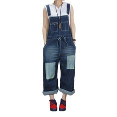 Make a trend statement this Autumn with our 2023 Collection of rectangle painted women's denim dungaree! The perfect blend of contemporary chic and nostalgic grunge. these shorts are designed to make you stand out from the crowd. Crafted from premium quality denim. they feature a unique distressed pattern. a sleek slim fit. a resilient zipper and a stylish button closure for added flair.Why You'll Love Them: Grunge-Inspired Look: Exude an effortlessly cool attitude with these shorts inspired by Relaxed Fit Patchwork Jeans For Summer, Summer Patchwork Relaxed Fit Jeans, Trendy Spring Shortalls, Trendy Cotton Shortalls, Trendy Dark Wash Cotton Shortalls, Casual Denim Patchwork Jumpsuit, Trendy Relaxed Fit Shortalls, Trendy Dark Wash Shortalls For Spring, Casual Denim Patchwork Jumpsuit For Summer