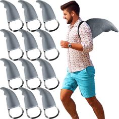 PRICES MAY VARY. What You Receive: you will get 12 pieces of shark fin props with shoulder straps, which are sufficient to meet your different decoration demands on various occasions Easy to Wear Shark Accessories: these arm fins costume props are available in classic gray color and come with fun design, wearing the shark fin on your back will make you dress more like a shark, making you the focus of the crowds easily on Christmas parties Wearing Occasions: our shark fin costume can be worn for Finding Nemo Costume, Costumes Faciles, Shark Accessories, Nemo Costume, Shark Dress, Shark Week Party, Shark Costume, Fish Costume, Shark Costumes