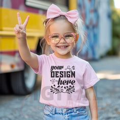 Basic Pink T-shirt With Custom Print, Pink Cotton Shirt With Branding, Pink Graphic Tee With Branding, Pink Short Sleeve T-shirt With Name Print, Girls With Glasses, Tshirt Mockup, Shirt Mockup, Design Store, Pink Color