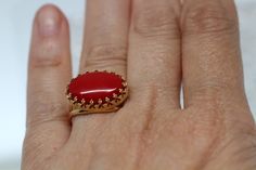 Coral Stone Ring, Black Opal Jewelry, Red Coral Jewellery, Emerald Stone Rings, Gem Rings, Red Gemstone Ring, Engagement Ring Gold, Beautiful Silver Rings, Golden Rings