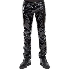 ★Product Description for Men's & Boys 100% ✔ Genuine Lambskin High Shine Patent Leather Motor Biker pants Straight Straight Jeans Style Straight Jeans Style  Pants and slant Hip pockets Fantastic figure Design patent leather pants with a very Beautiful ♥ attractive look.Perfect for cocktail/ evening parties, nightclub, dance halls, proms, bar, club wear etc.(because Fashion always say look at this) ★PLEASE NOTE : ALL SIZES ARE AVAILABLE AS PER  SIZE CHART OR POSTED BELLOW  X-SMALL = SMALL = Medi Pvc Trousers, Punk Mode, Patent Leather Pants, Bright Pants, Slim Fit Pants Men, Gothic Pants, Pvc Hose, Junior Pants, Biker Pants