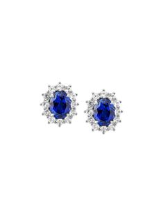 SPENCER, LAB-GROWN BLUE AND WHITE SAPPHIRE STUDS – Dorsey Luxury Lab-created Sapphire Women's Jewelry, Accesories Jewelry, Sapphire Studs, Sapphire Earrings, Sapphire Stone, White Sapphire, 2 Carat, Ear Jewelry, Oval Cut