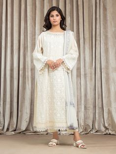 Brand: edenrobeCollection: Unstitched Premium Festive Summer CollectionFabric: Cambric Product Details: 0.575 Mtr Cambric Embroidered Front 0.575 Mtr Cambric Dyed Back 0.211 Cambric Embroidered Sleeves 2.5 Mtr Chiffon Embroidered Dupatta 1.6 Mtr Cambric Dyed Trouser edenrobe Premium Festive Unstitched Summer Collection Authenticity Guaranteed – 100% Original Brand. 3 Days Return Policy T&C apply. International Delivery. Faisal Fabrics Store Online offers the Biggest range of Pakistani original branded designer suits, having complete Formals collection, embroidered & printed dresses in chiffon, cotton, khaddar, linen & jacquard fabrics. Also provide stitching services. Single Shirt, Embroidered Sleeves, Embroidered Dupatta, Printed Dresses, Fabric Stores Online, Jacquard Fabric, Designer Suits, Product Label, Fabric Store