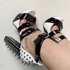 Women Pumps Studded Platform Open Toe Buckle Strap Punk Cosplay Gothic Shoes  | eBay Punk Style Synthetic Heels With Round Toe, Punk Style Synthetic Round Toe Heels, Harajuku Ankle Strap Heels In Synthetic Material, Punk Style Pointed Toe Synthetic Heels, Punk Heels With Spikes And Round Toe, Punk Spiked Round Toe Heels, Punk Style Spiked Round Toe Heels, Punk Style Round Toe Heels For Alternative Fashion, Halloween Round Toe Heels For Alternative Fashion