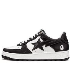 A BATHING APE Bape Sta Low 'Black White' BAPE-COLLEGE-BLACK (SNKR) Bape Sta, Outfit Collages, Ape Bape, Outfit Collage, High Fashion Outfits, Bathing Ape, A Bathing Ape, High Fashion, Jay