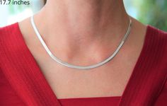 shines in every light Go from the workweek to the weekend in style! This gorgeous italian sterling silver necklace features a classic choker length for versatility in your wardrobe and a smooth, highly reflective finish for an elegant presentation from day to night. we have engaged with the most reliable and fastest delivery company which ensure to deliver your package within max 5 days. for delivery, please type your phone number in the note area High quality 925 Sterling Silver , does not irri Sterling Silver Herringbone Necklace With Silver Chain Gift, Silver Snake Chain Necklace Gift, Silver Snake Chain Choker Necklace For Gift, Silver Herringbone Necklace Gift, Classic Sterling Silver Snake Chain Necklace Gift, Elegant Silver Chain Herringbone Necklace Gift, Elegant Herringbone Necklace With Silver Chain As Gift, Elegant Herringbone Necklace With Silver Chain For Gift, Snake Chain Necklace Choker For Gift