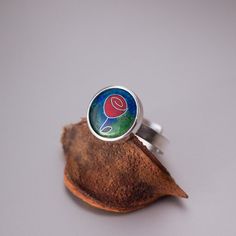 Artistic Hand Painted Silver Rings, Gift Enamel Ring With Polished Sterling Silver, Sterling Silver Enamel Ring With Polished Finish As Gift, Gift Enamel Ring With Polished Finish In Sterling Silver, Rose Design Open Ring Jewelry Gift, Hand Painted Enamel Ring, Enamel Ring Jewelry Gift, Enamel Ring Jewelry For Gifts, Artistic Rings With Polished Finish