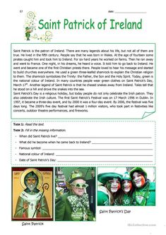 st patrick's day worksheet with pictures of people in green and white