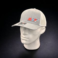 Richardson 112 Heather Gray/White Hat Featuring our premium Tri-Color Patch Visit Fisher-Creations.com to see our other products White Hat, Tri Color, Trucker Cap, Heather Gray, Gray White, Tennessee, Portland, Caps Hats, Heather Grey