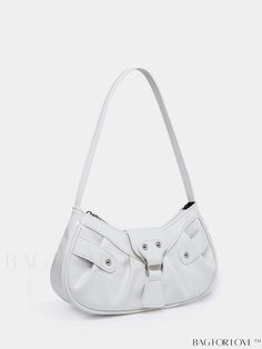 BagForLove - Sleek Buckle-Adorned Baguette Bag: The Epitome of Minimalism Product Description Color White Details Grommet Eyelet Magnetic Yes Bag Size Medium Type Hobo Bag Strap Type Adjustable Pattern Type Plain Closure Type Flap Style Fashionable Composition 100% Polyester Material PU Leather Size Chart INCH CM Bag Length Bag Width Bag Height Handle Height 10.6 inch 2.4 inch 5.9 inch 9.8 inch Bag Length Bag Width Bag Height Handle Height 27 cm 6 cm 15 cm 25 cm Details Pictures Similar Products Casual Evening Baguette Bag With Adjustable Strap, Casual Evening Handheld Baguette Bag, Baguette Bag, Bag Straps, Hobo Bag, Pu Leather, 4 Inch, Color White, Buckle