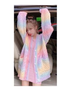 You won't have to find the end of a rainbow to get this Rainbow Knitted Cardigan! Size Chart: Size Bust (cm) Shoulder (cm) Length (cm) Bust (in) Shoulder (in) Length (in) S 110 56 70 43.31 22.05 27.56 M 114 58 71.5 44.88 22.83 28.15 L 118 60 73 46.46 23.62 28.74 Description: Origin: CN(Origin)Clothing Length: LongCollar: V-NeckClosure Type: Single BreastedItem Type: Outerwear & CoatsSleeve Length(cm): FullThickness: StandardOuterwear Type: JacketsMaterial: Cotton/Polyester/AcrylicPattern Type: S Cute Multicolor Winter Sweater, Cute Multicolor Long Sleeve Sweater, Cute Multicolor Knit Sweater, Rainbow Long Sleeve Sweater For Spring, Long Sleeve Rainbow Sweater For Spring, Spring Rainbow Long Sleeve Sweater, Casual Colorful Knitted Cardigan, Rainbow Long Sleeve Winter Outerwear, Rainbow Knit Sweater For Spring