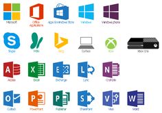 the microsoft logo is shown in different colors and font styles, including letters that appear to be