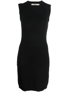 cut-out detail mini dress from GESTUZ featuring black, stretch-design, cut-out detailing, round neck, sleeveless, straight hem and thigh-length. | Gestuz Cut-Out Detail Mini Dress Wardrobe Edit, Yoko London, Black Short Dress, Mini Dress Black, Knit Sweater Dress, Exclusive Fashion, Dress Cuts, Black Stretch, Mini Black Dress