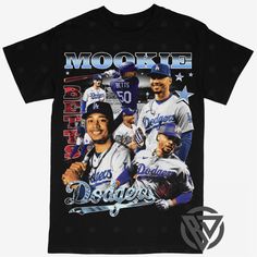 Beyond Dope Mookie Betts Los Angeles LA Dodgers MLB Baseball Tee (V2) Throwback Black T-shirt For Sports Events, Throwback Black Tops For Baseball Season, Black Crew Neck Top With Team Logo, Black College Throwback Tops, Black Throwback College Top, Black Throwback Tops For College, Black Throwback Style Top For College, Black Baseball Fan Apparel T-shirt, Black T-shirt For Baseball Season Fan Apparel