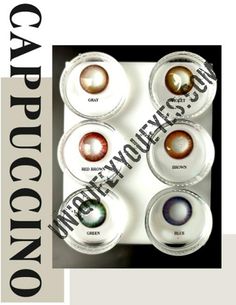 Applicable to both light & dark CAPPUCCINO SERIES is like ICED COFFEE PERFECTION IN EVERY COLOR in the summer, bring you fresh feeling LIKE A GOOD YUMMY CUP OF CAPPUCCINO. The NATURAL shape pattern keeps these MULTI tone colored contacts far from boredom, helping to brighten your eyes in just the blink of an eye! More BEAUTY more attractive, WITH CAPPUCCINO FROM UNIQUELYYOUEYES.COM Colored Contact Lenses will be your very best accessory of daily look. Yearly Disposable You can wear these fashion Shades Of Light Brown, Limbal Ring, Hazel Brown Eyes, Natural Contact Lenses, Contact Lens Solution, Coloured Contact Lenses, Eye Lens, Shades Of Light, Fresh Feeling